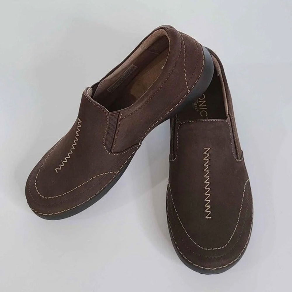 Vionic Addison Brown Suede Slip On Loafers Size 7.5